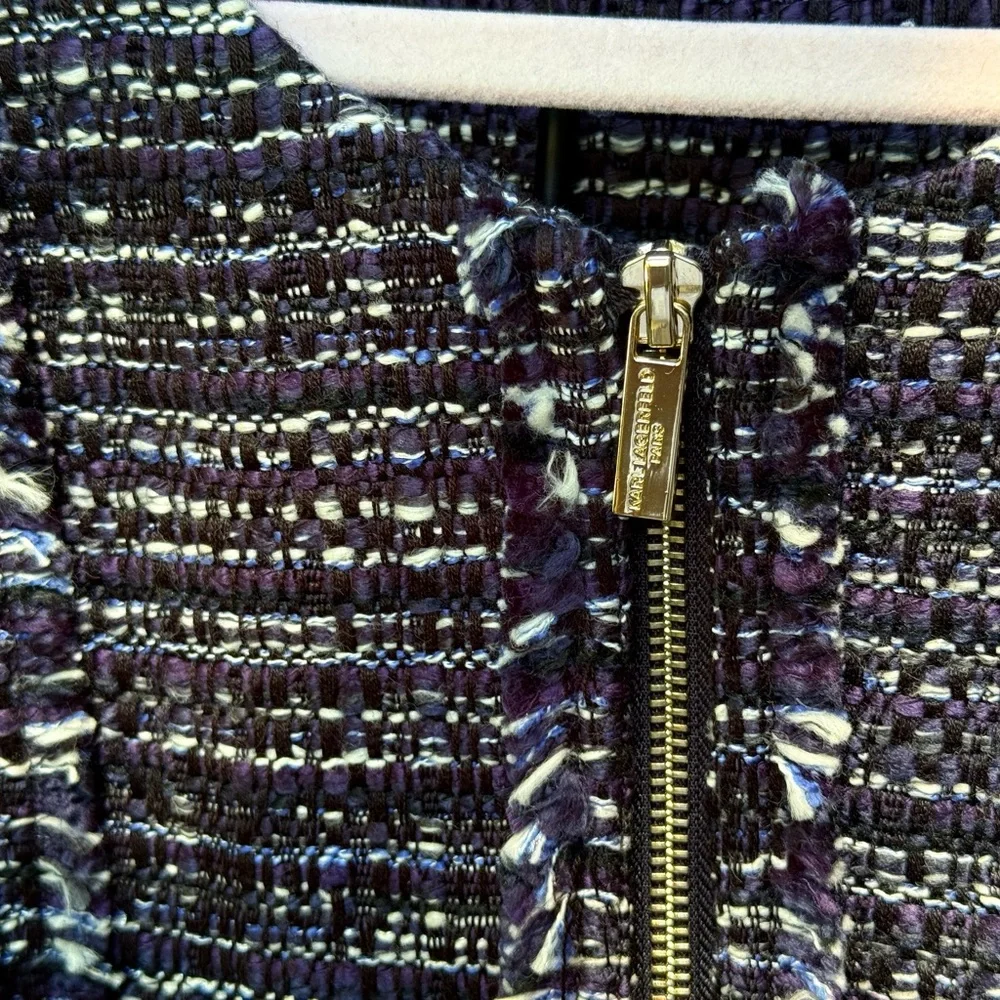 Karl Lagerfeld Navy Tweed Blazer - Picture 11 of 15